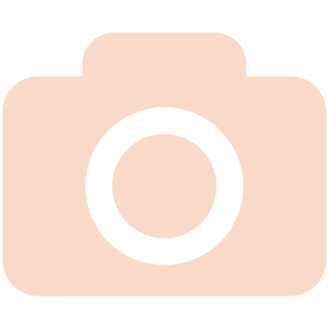 Peach-colored camera icon with a circular lens design.