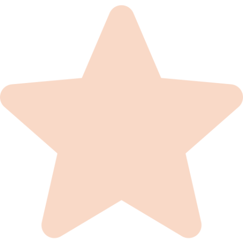 A simple, light peach five-pointed star on a white background.