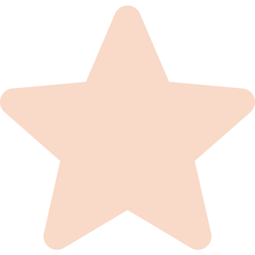 A simple, light peach five-pointed star on a white background.