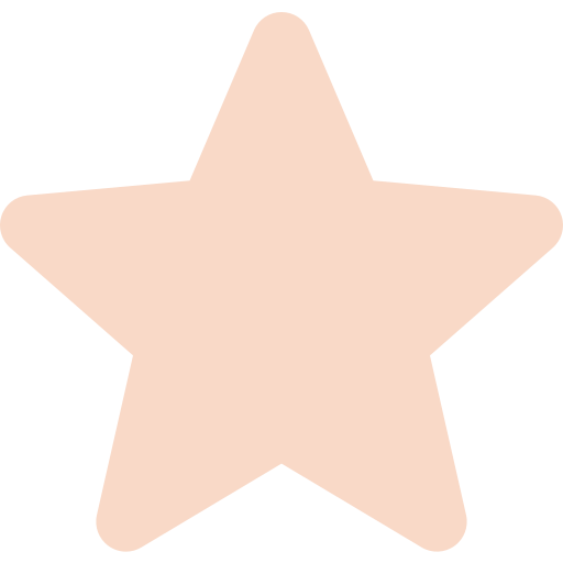 A simple, light peach five-pointed star on a white background.